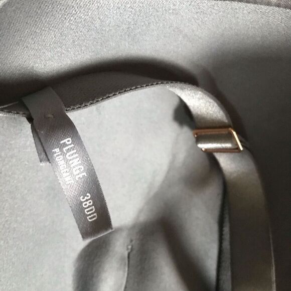 Aerie plunge push up bra Size 38DD underwire gray lace - Picture 3 of 5